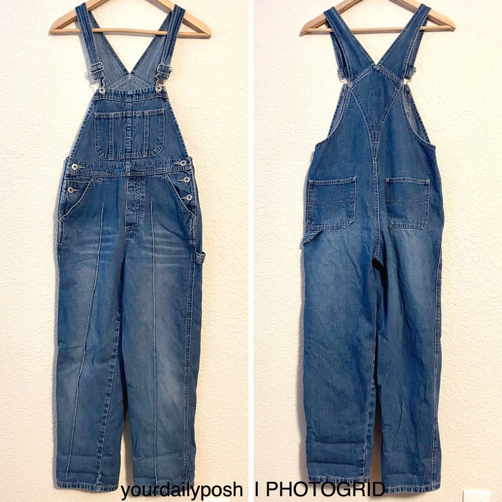 Vintage 90s London London carpenter blue jean overalls - Youth Large